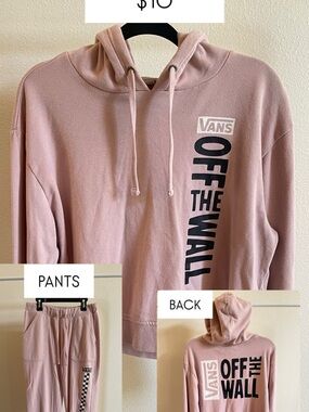 Vans Dusty Pink Off The Wall Hoodie & Joggers